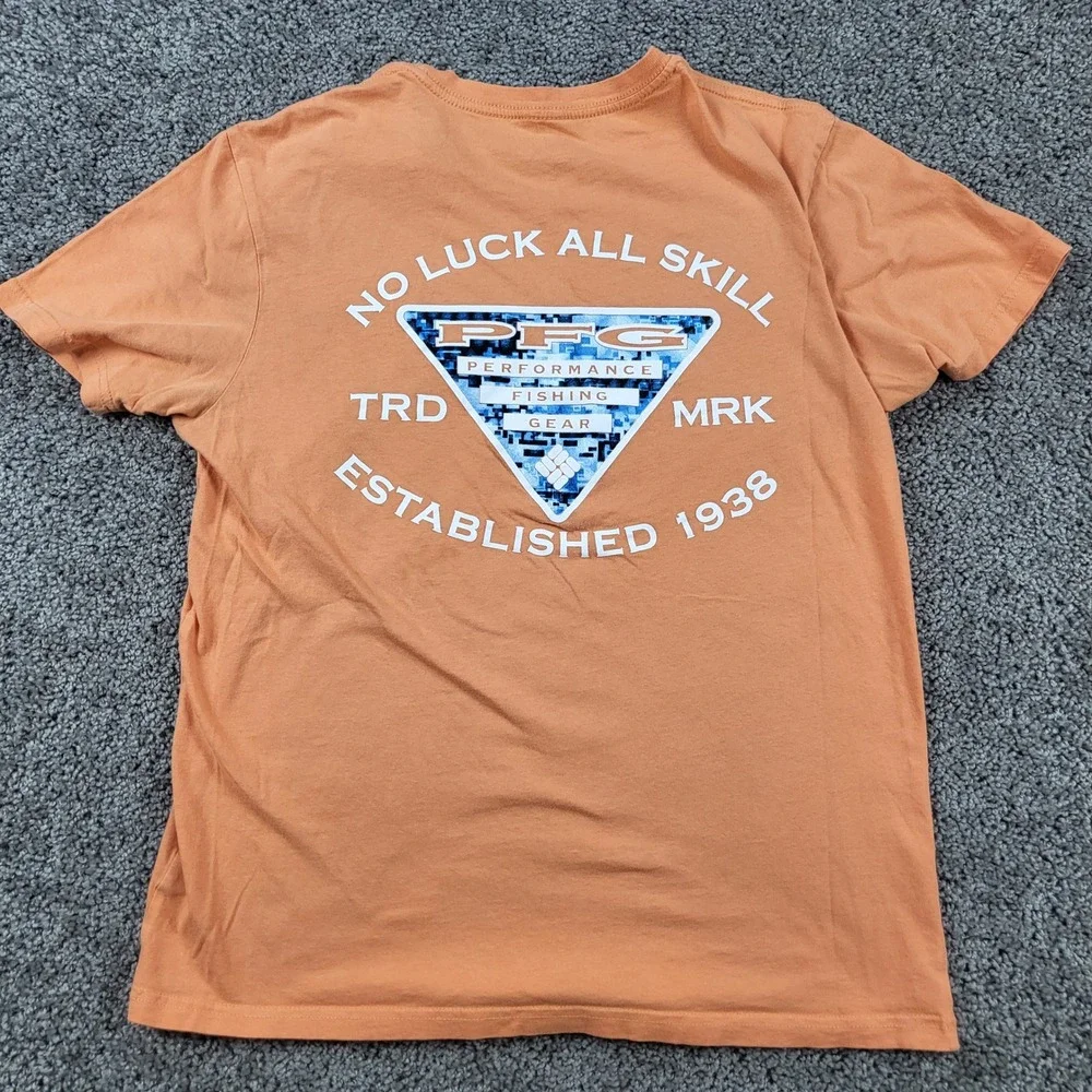 Columbia PFG Mens Orange Graphic T-Shirt‎ Performance Fishing Gear Medium